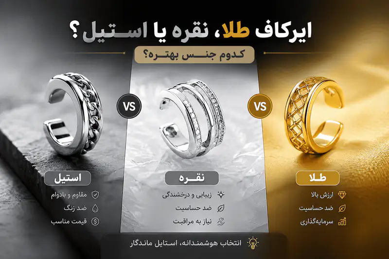 ایرکاف طلا نقره یا استیل ؟ کدوم جنس بهتره