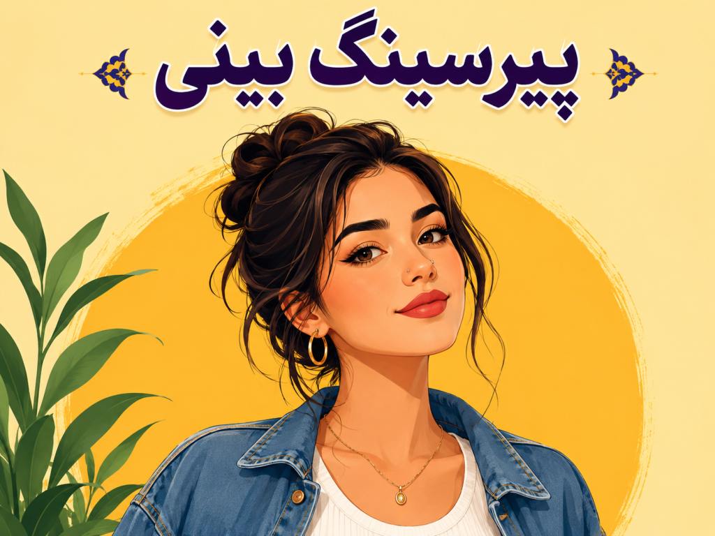 یه دختر جوان با پیرسینگ استاد روی بینی، نگاه مطمئن به دوربین، استایل شیک