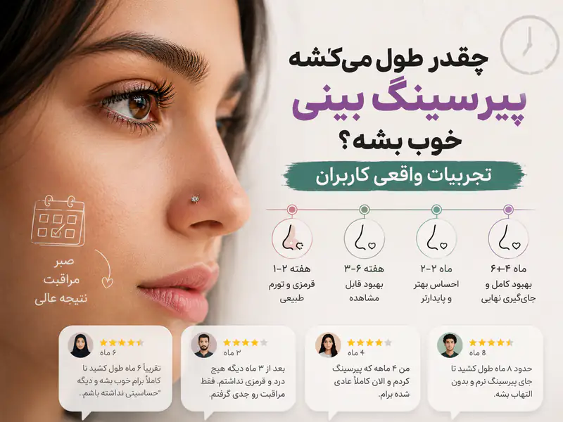 چقدر طول میکشه پیرسینگ بینی خوب بشه