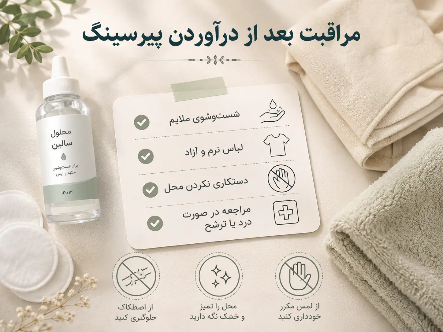 مراقبت پوستی بعد از درآوردن پیرسینگ نوک سینه