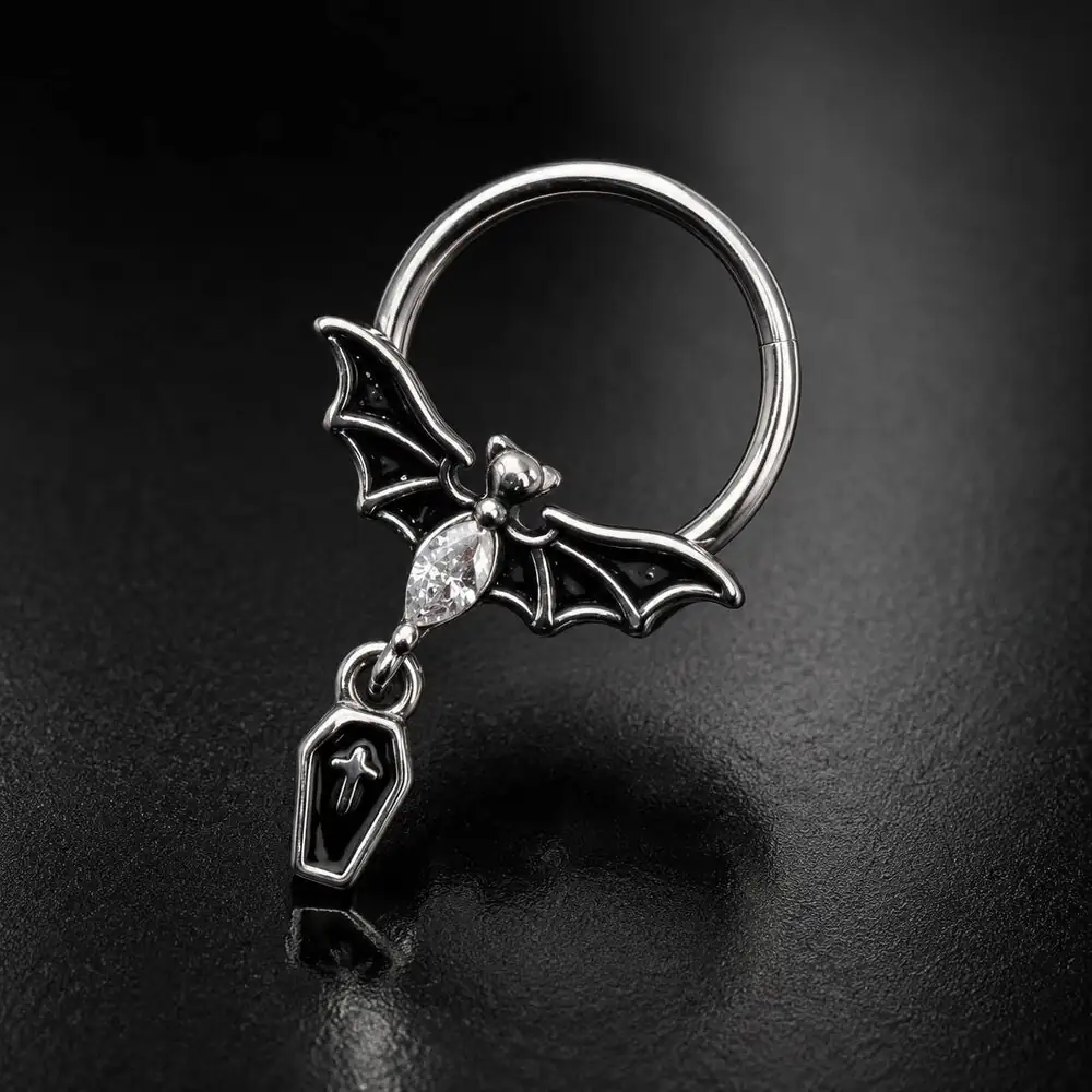 black-bat-septum-ring-dark-background