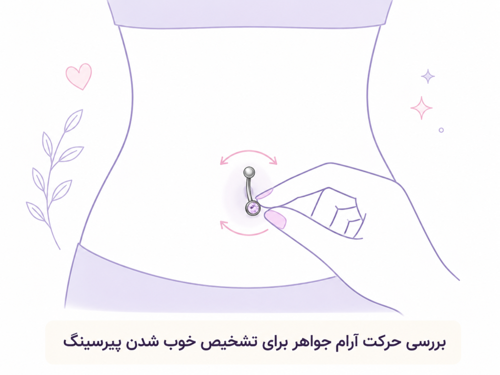چک کردن حرکت جواهر ناف برای تشخیص کامل شدن التیام