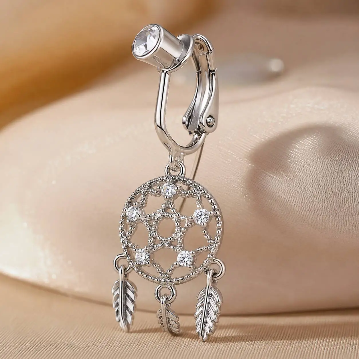 dreamcatcher-clip-on-belly-ring-side-view