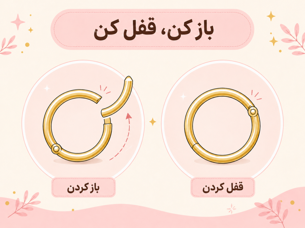 پیرسینگ کلیکری فیک سپتوم با مکانیزم فنری باز و بسته شونده