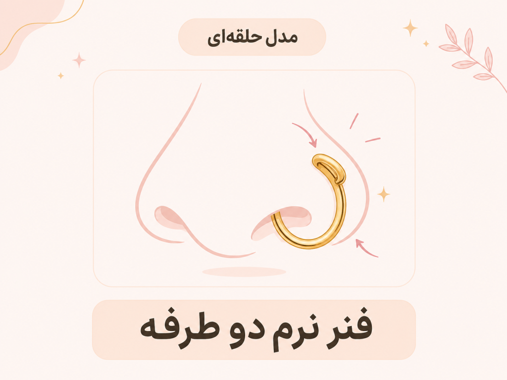 پیرسینگ حلقهای فیک بینی با فنر ظریف دور پره بینی
