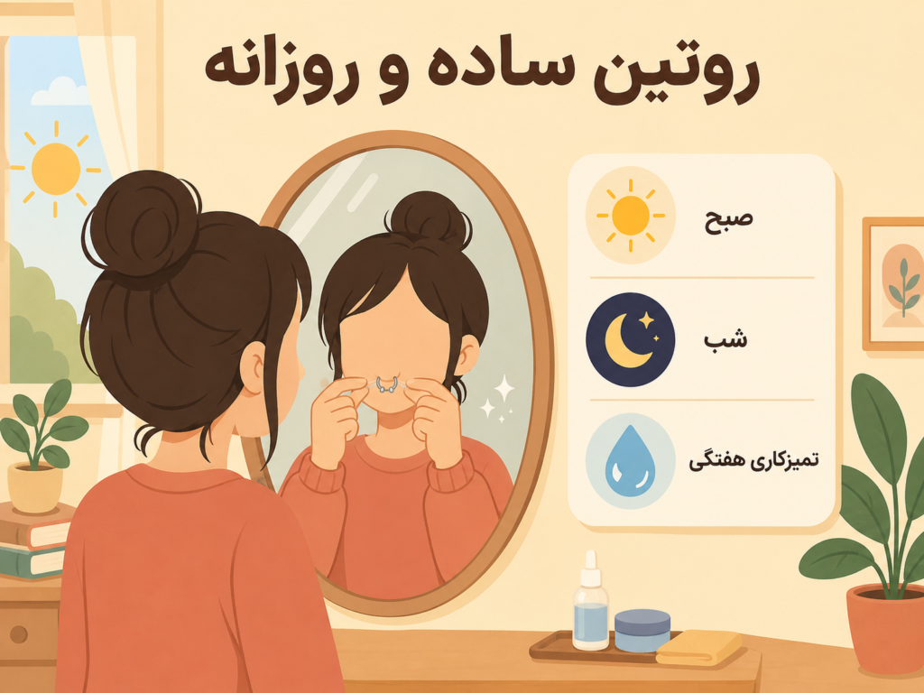 روتین روزانه استفاده و مراقبت از پیرسینگ فیک سپتوم