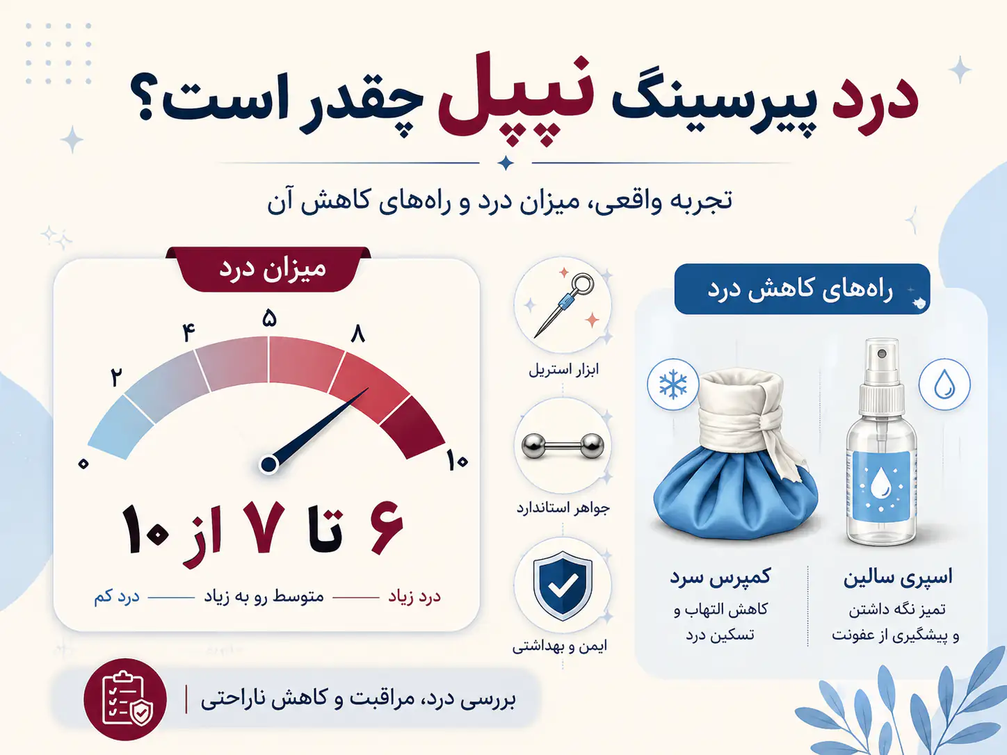 درد پیرسینگ نیپل چقدر است؟ تجربه واقعی، میزان درد و راه‌های کاهش آن