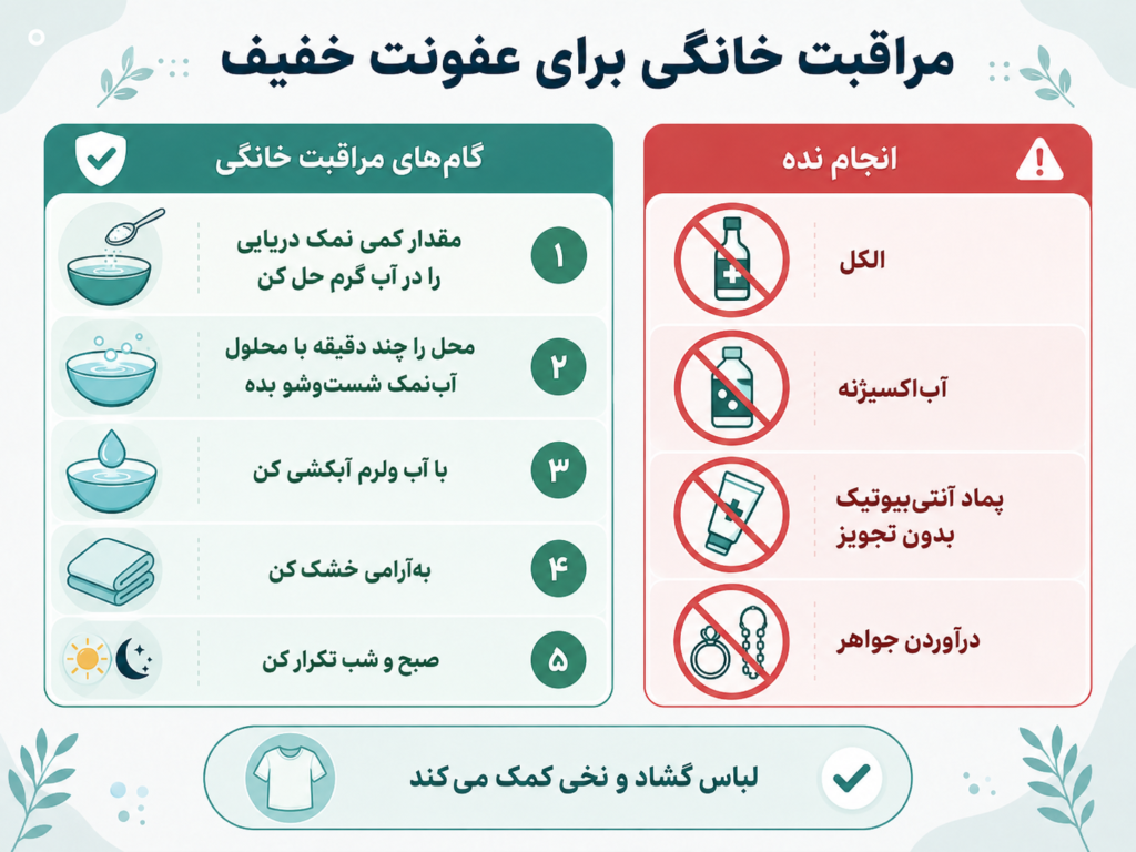 شست‌وشوی پیرسینگ نوک سینه با محلول آب‌نمک دریایی