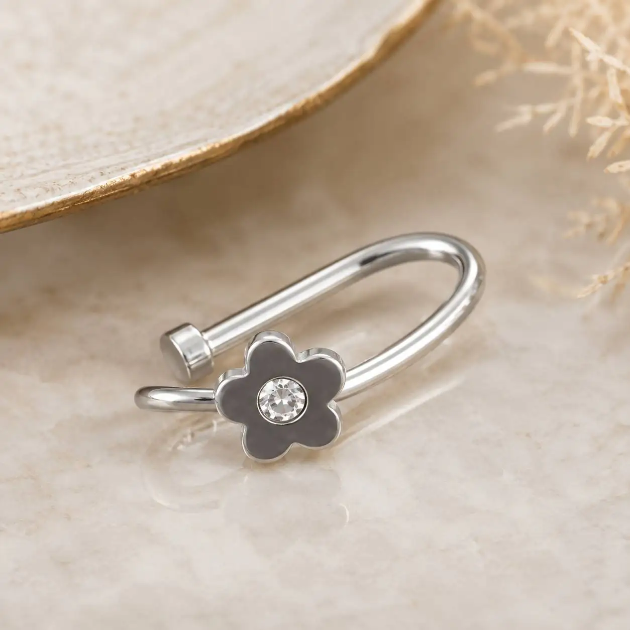 flower-gem-faux-lip-ring-side-view
