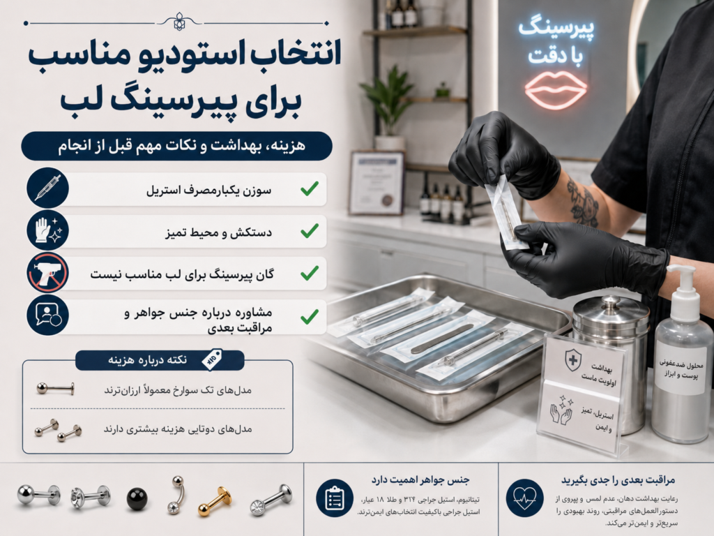 انتخاب استودیو مناسب برای پیرسینگ لب