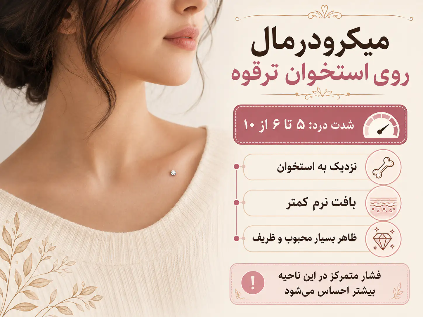 پیرسینگ میکرودرمال روی استخوان ترقوه