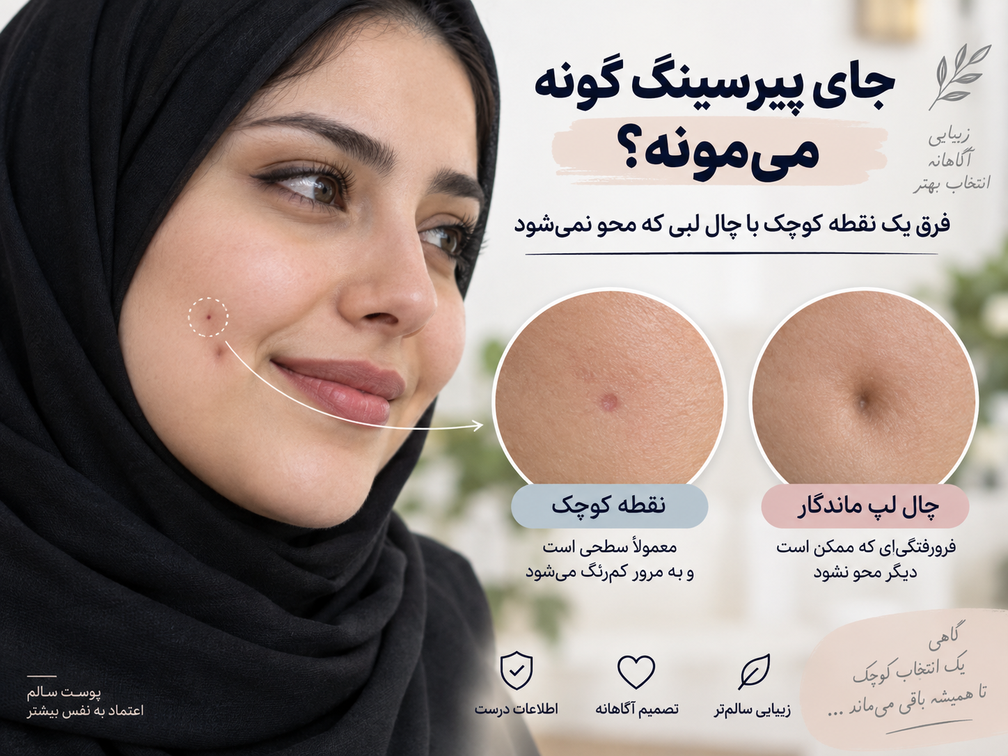 جای پیرسینگ گونه میمونه؟ فرق یک نقطه کوچک با چال لپی که دیگر محو نمیشود